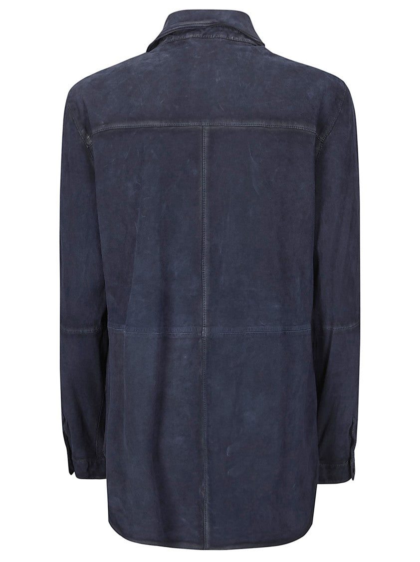 P.A.R.O.S.H. Button-Down Goat Suede Shirt
