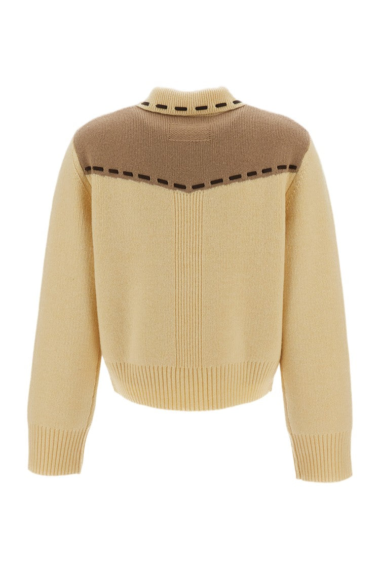 Guest In Residence Beige/Brown Saddle Up Western Yoke Cashmere Jacket