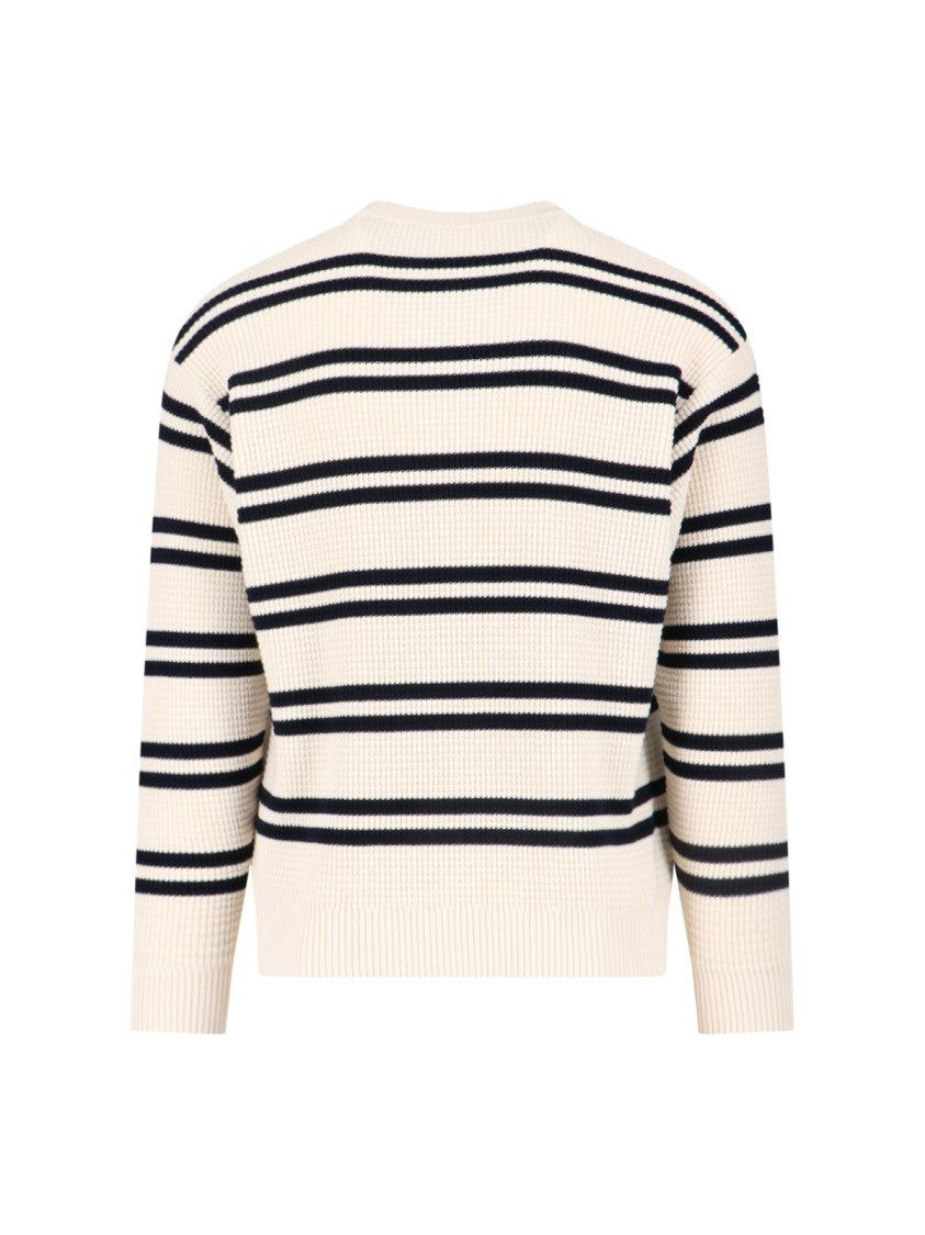 Closed Contrasting Stripe Knit Sweater With Relaxed Fit