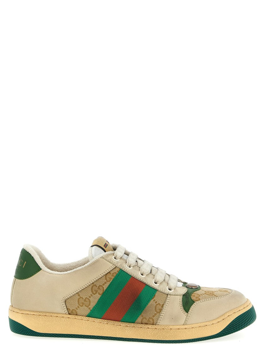 Gucci Vintage-Influenced Low-Top Sneakers With Double G Emblem