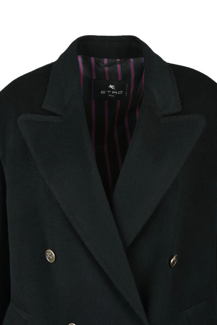 Etro Double-Breasted Coat - Black