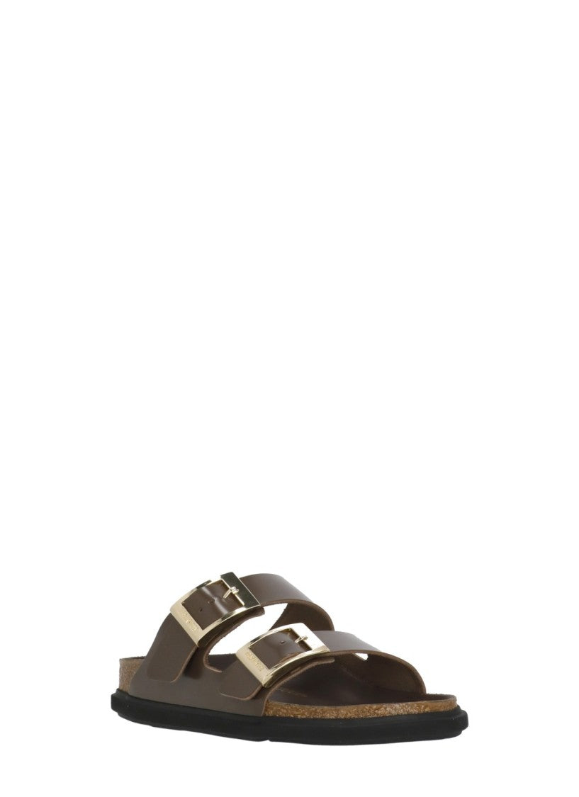 Birkenstock Brown Arizona Droplet Buckle Slippers