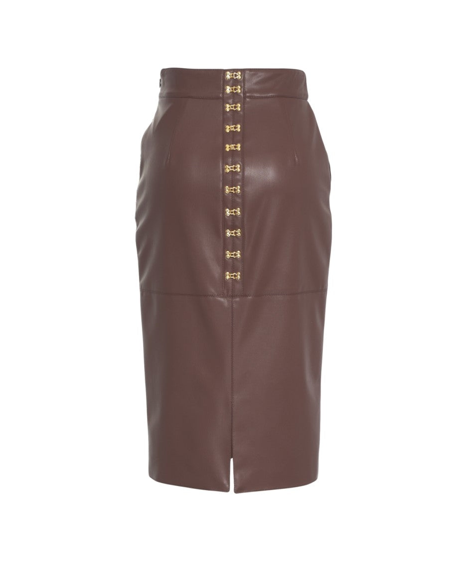 Elisabetta Franchi Faux Leather Pencil Skirt