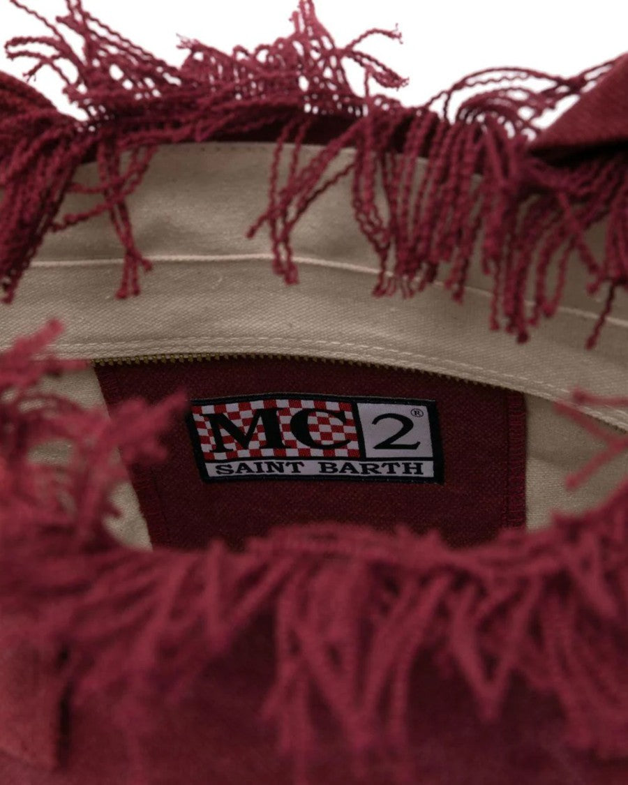 Mc2 Saint Barth Fringed Cotton Canvas Tote Bag By Mc2 Saint Barth