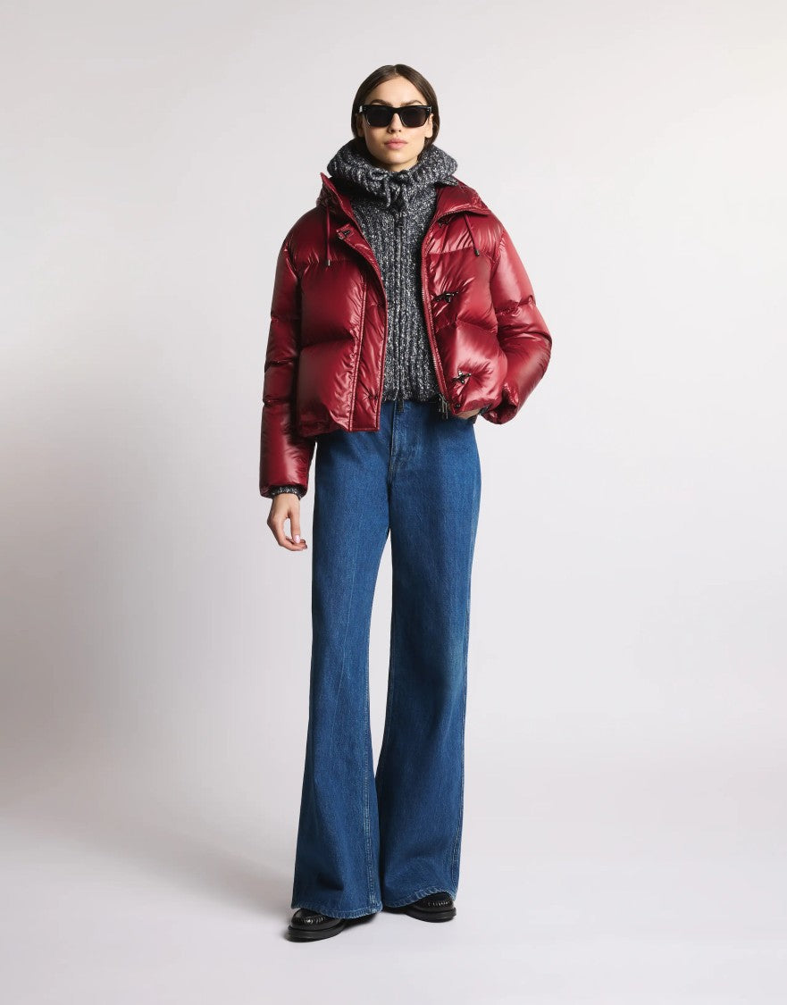 Fay Cardinal Red Puffer Jacket With Hood