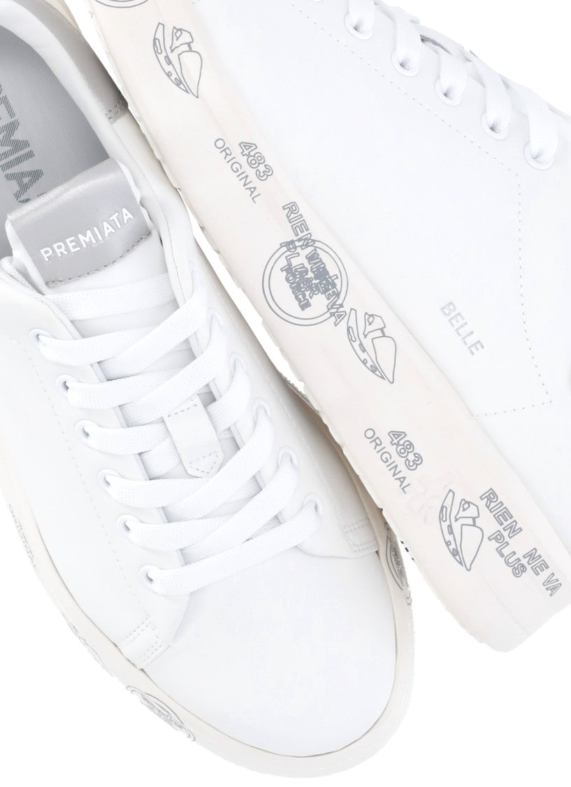 Premiata White Belle 7447 Leather Sneakers
