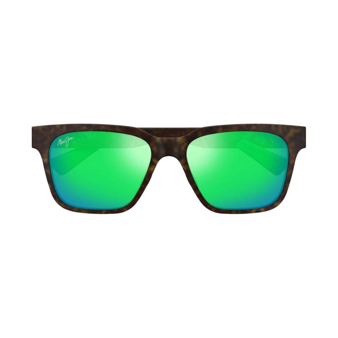 Maui Jim Punikai Rectangular Tortoiseshell Sunglasses With Reflective Green Lenses