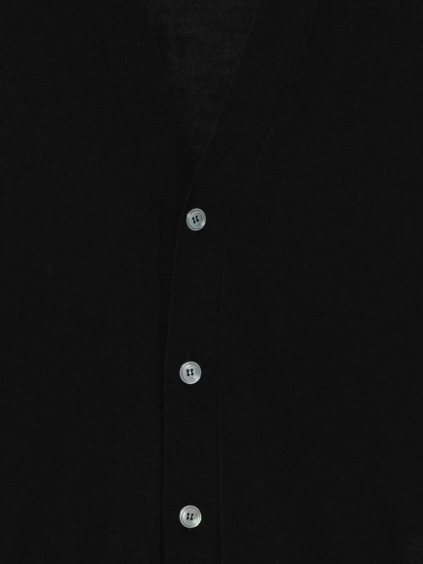 Lardini Classic Black Cardigan With V-Neckline