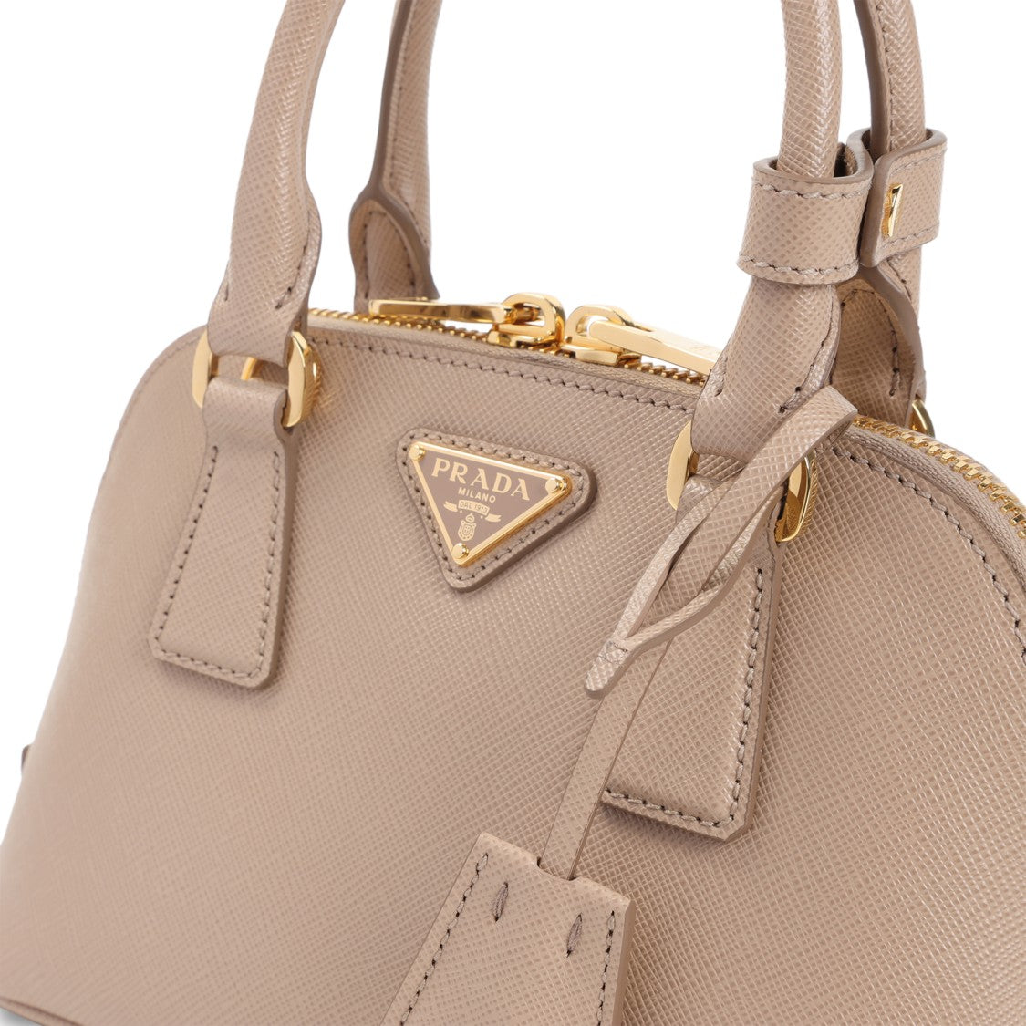 Prada Structured Calf Leather Shoulder Bag