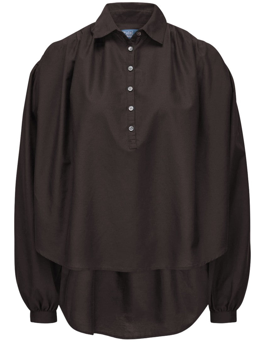 Polo Ralph Lauren Cotton And Silk Shirt With Ruffled Sleeves