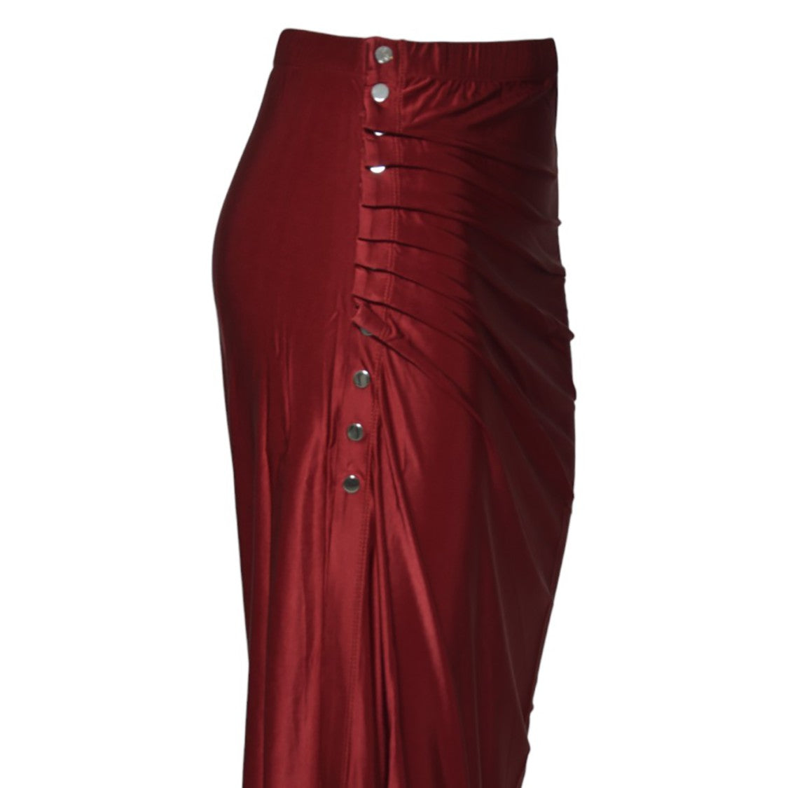 Rabanne Rabanne Red Viscose Draped Maxi Skirt