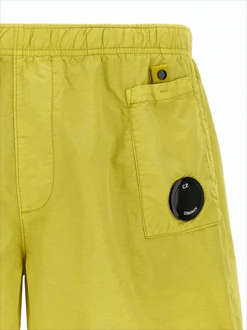 C.P. Company Relaxed Fit Yellow Shorts With Patch Pocket