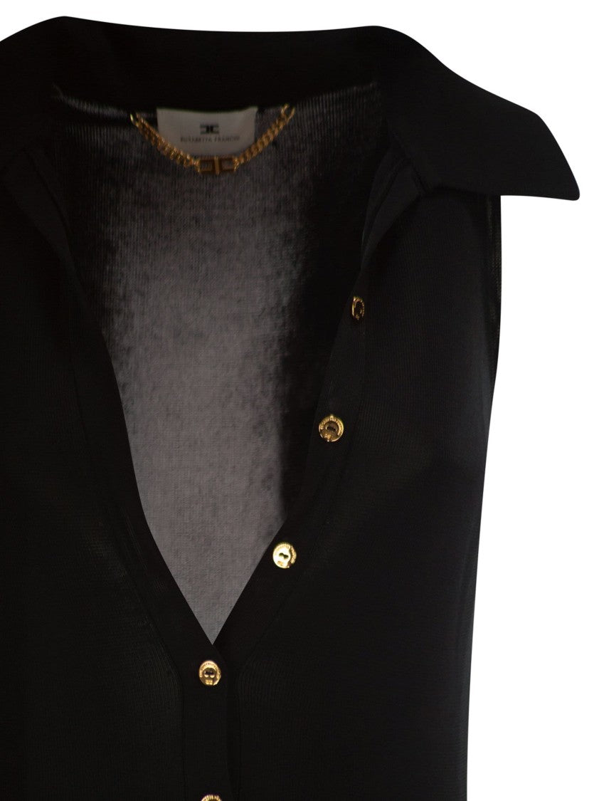 Elisabetta Franchi Viscose Knit Dress With Distinctive Chain Detail
