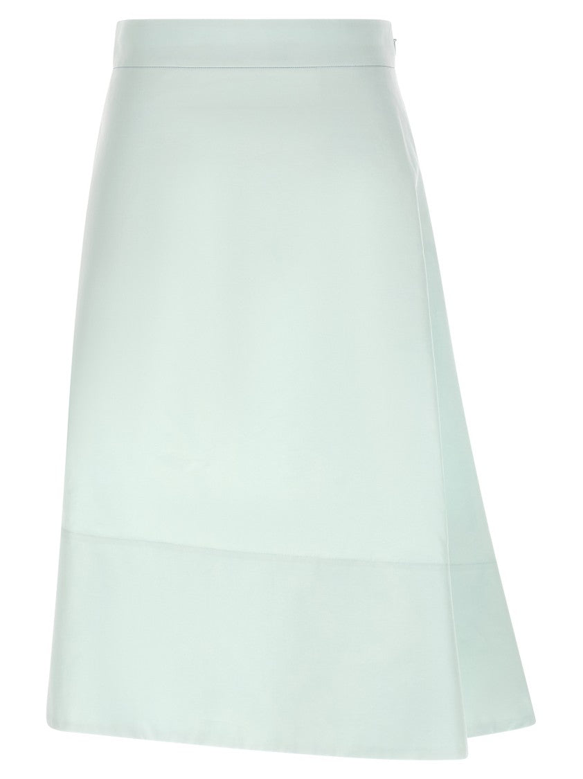 Jil Sander Flared Midi Skirt With Asymmetric Hem And Side Zip Closure