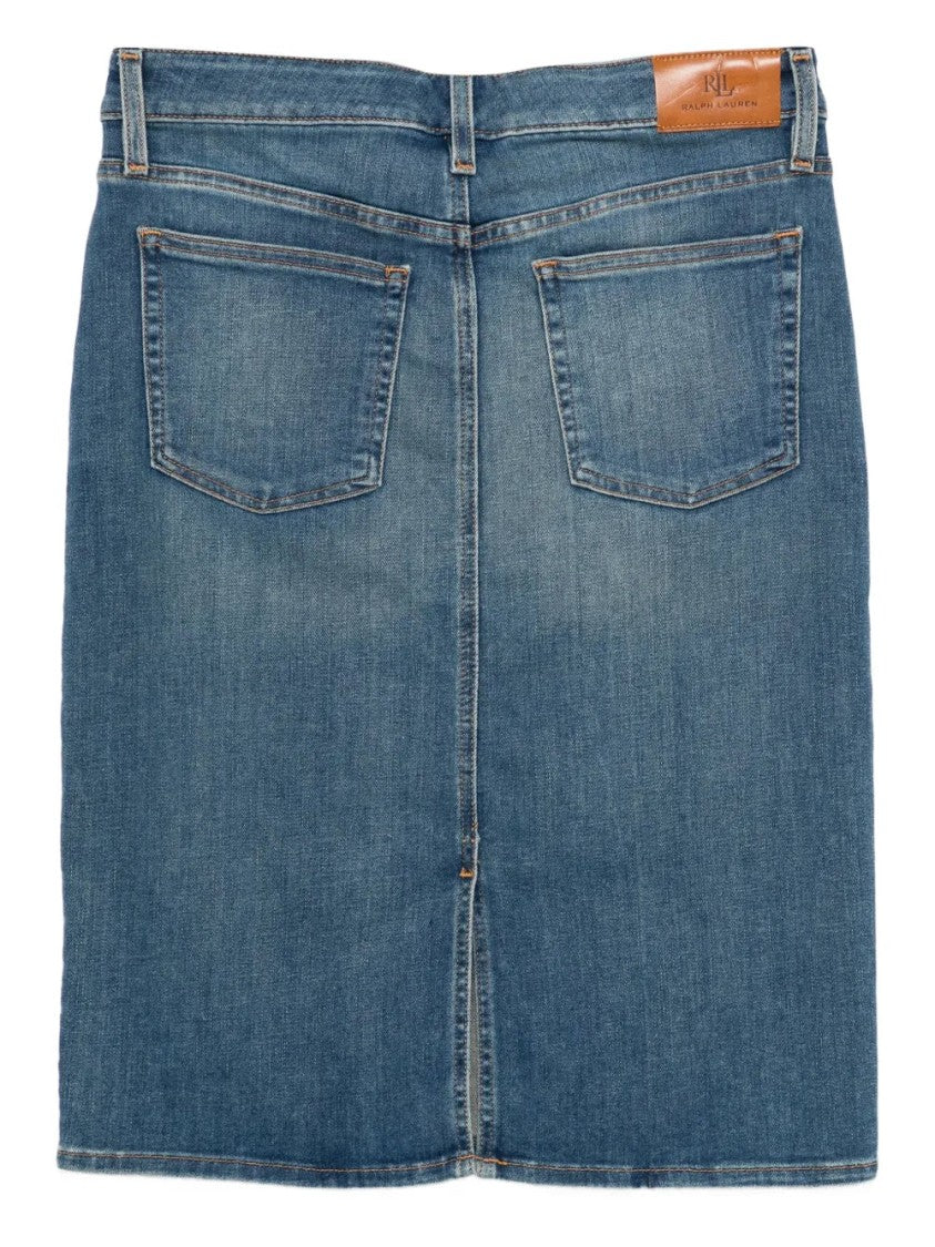 Lauren Ralph Lauren Blue Daniela Straight Denim Skirt