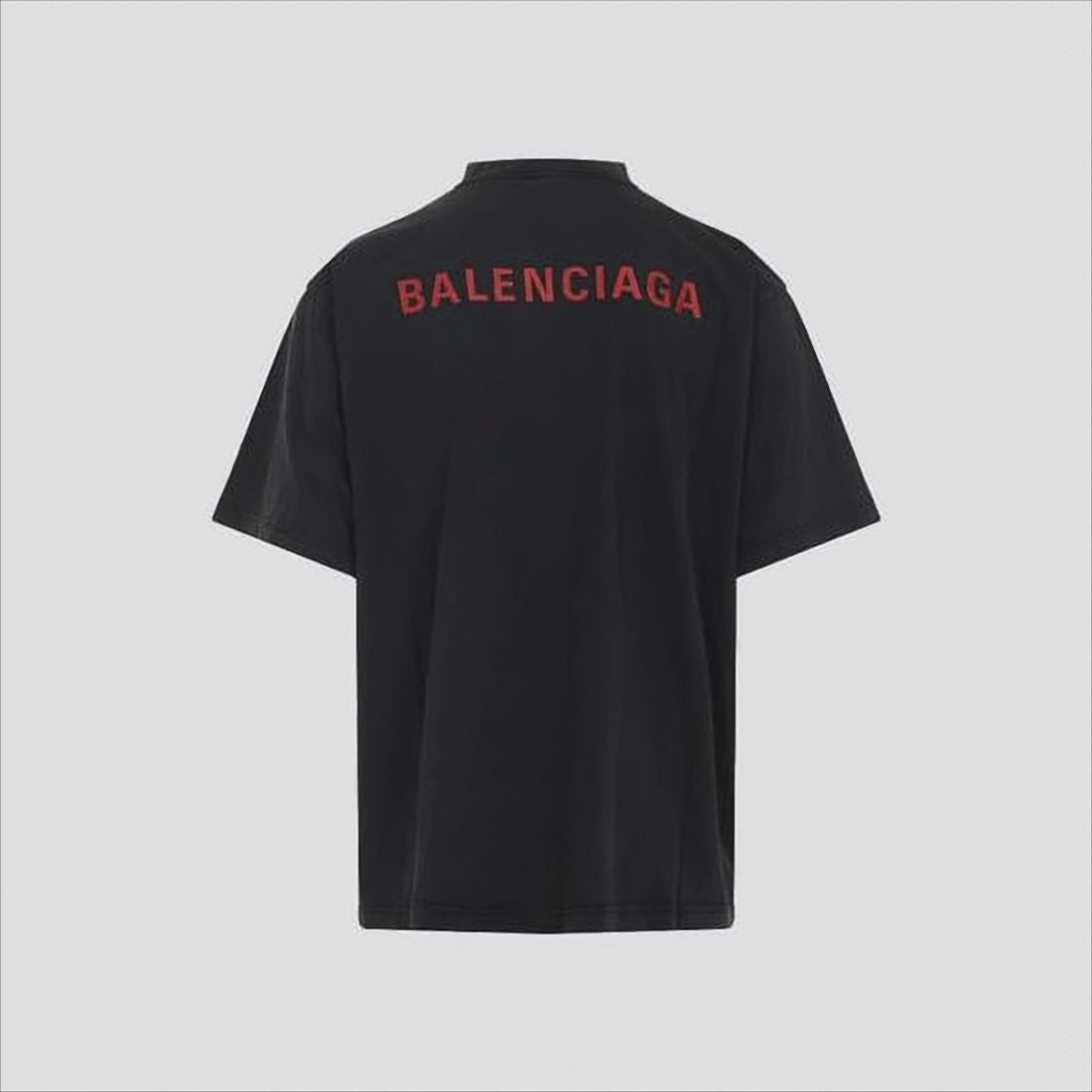 Balenciaga Relaxed-Fit Black T-Shirt With Distinctive Logos