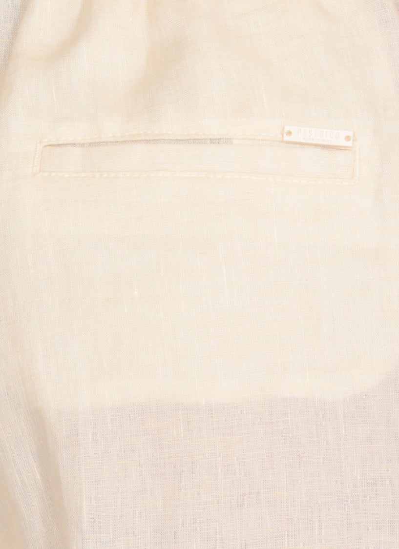 Peserico Ivory Linen Trousers