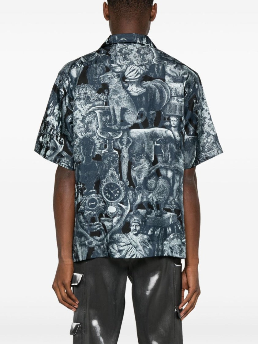 Givenchy Indigo Blue Hubert Objects Print Shirt