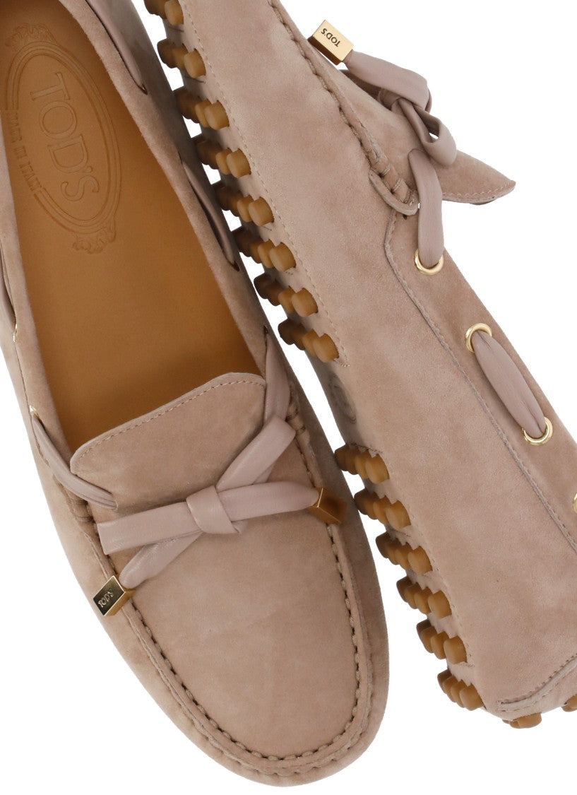 Tod's Beige Suede Leather Loafers