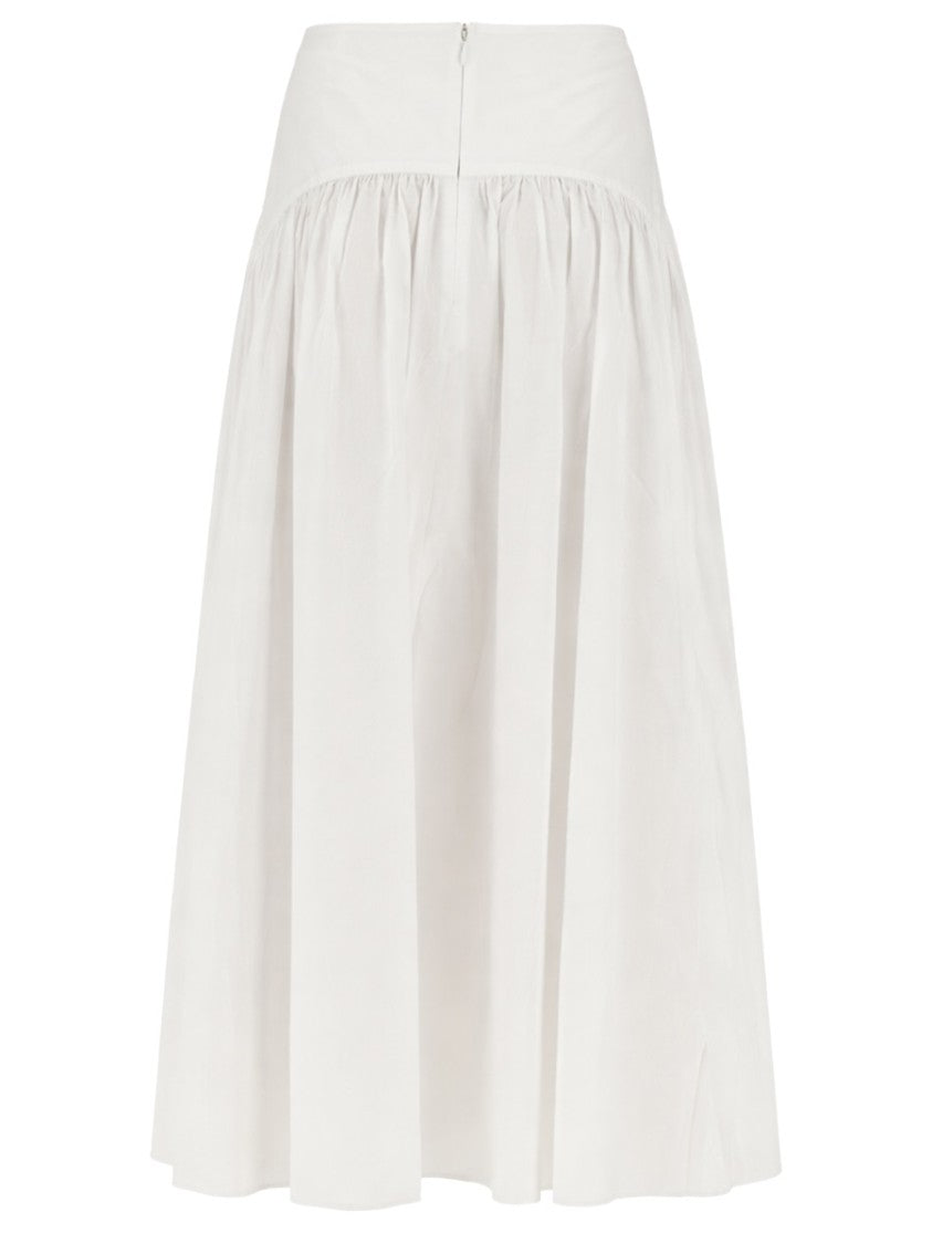 Staud Neutrals Procida Gathered Long Skirt