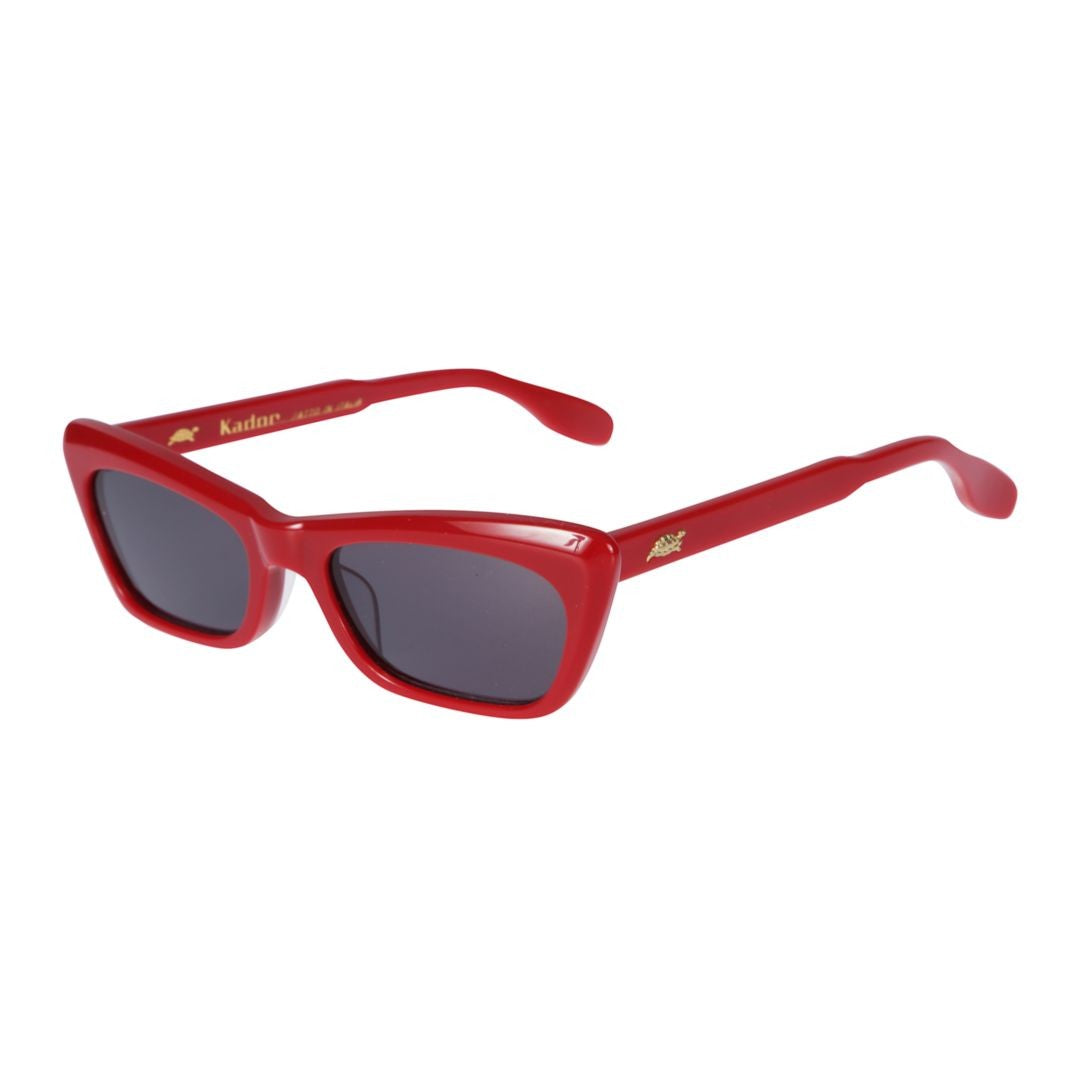 Kador Popstar Angular Cat-Eye Sunglasses In Vibrant Red