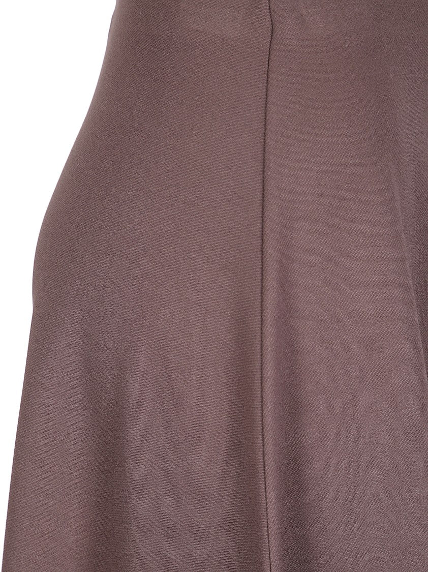 Hira Brown Flared Skirt In Heavy Fabric