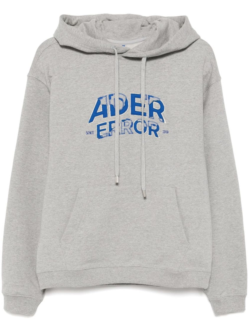 Ader Error Grey Relaxed Logo Hoodie