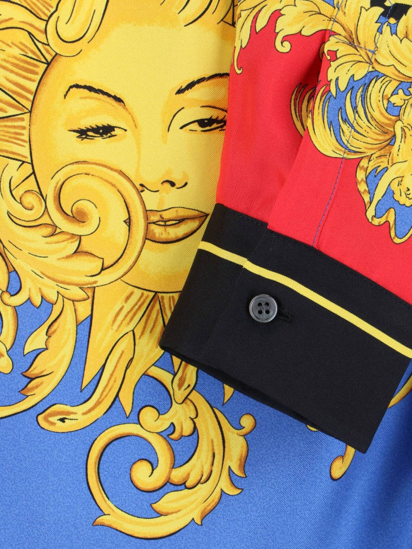 Versace Multicolor Artistic Motifs Silk Shirt
