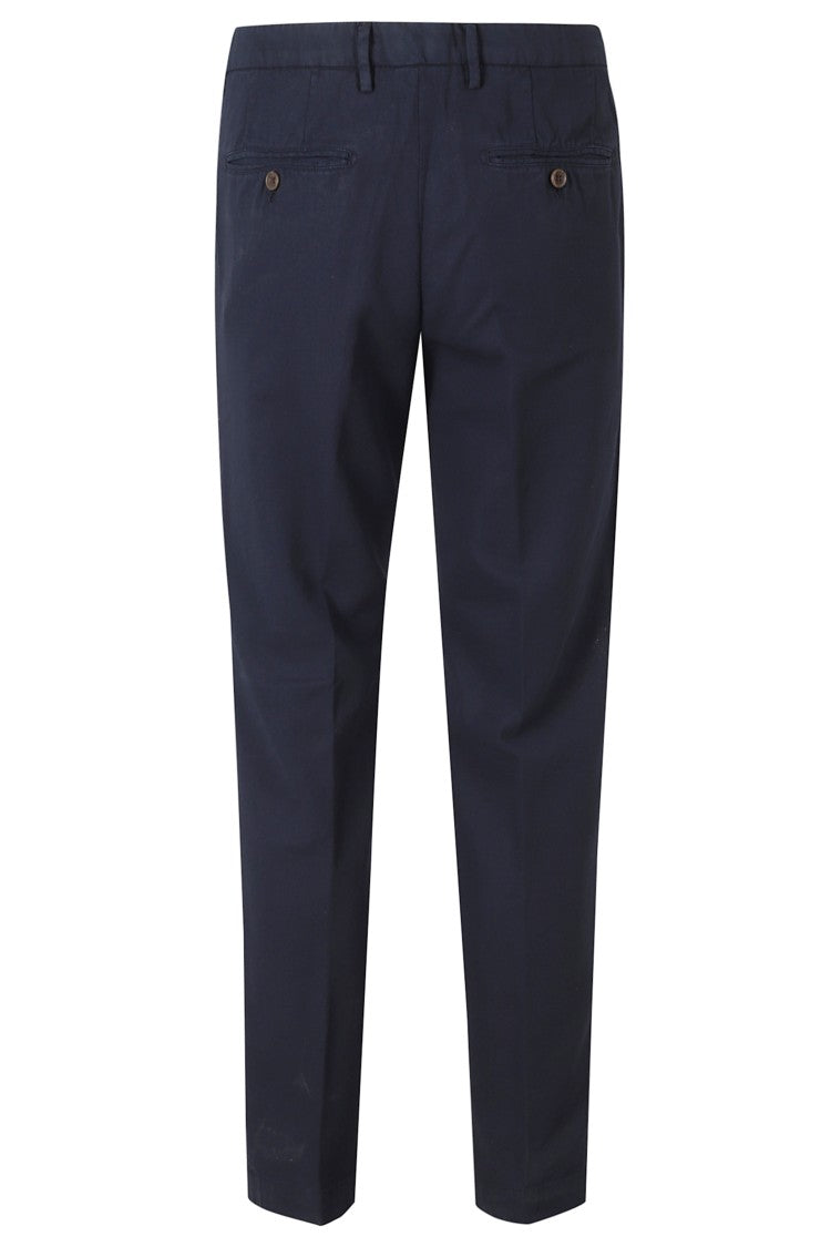 Myths Navy Zeus Darts Waist Loops Cotton Trousers