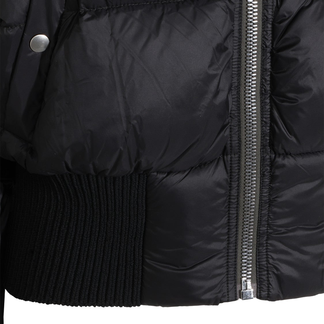 Rick Owens Cropped Puffer Coat With Padded Hood And Snap-Button Pockets