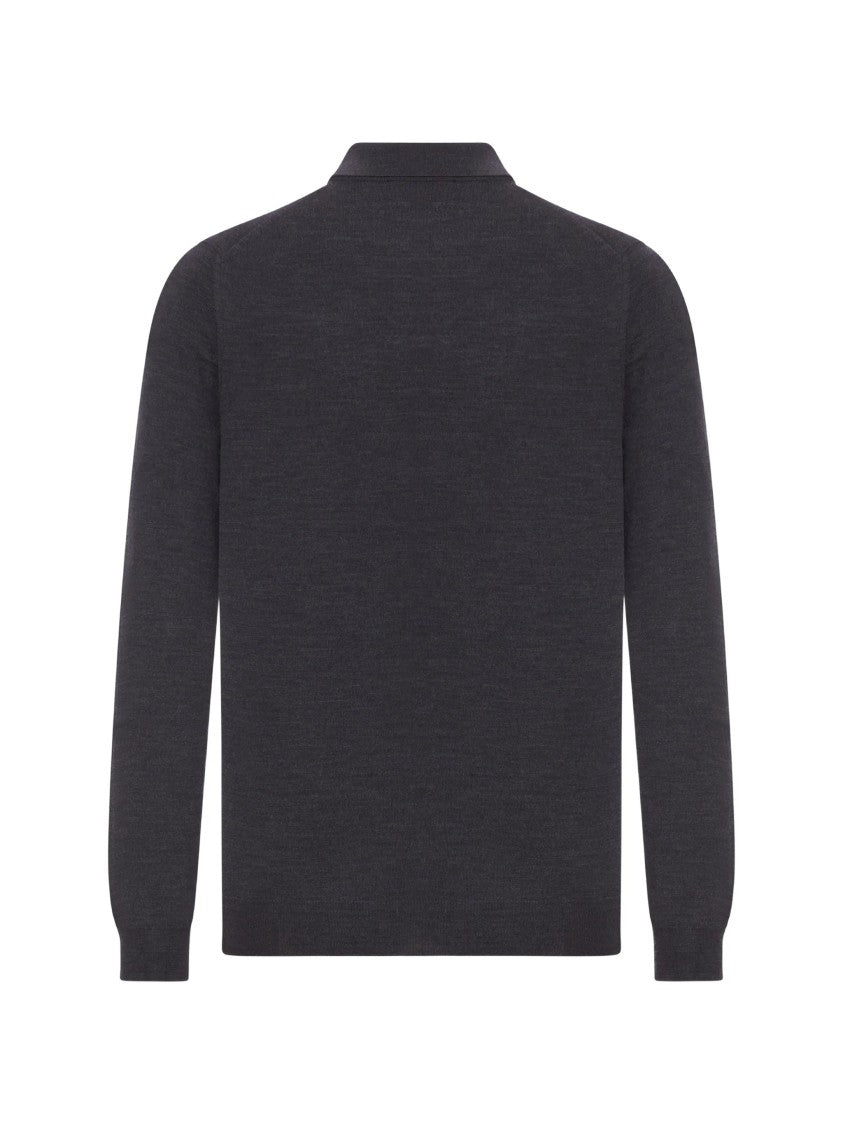Zanone Long-Sleeve Minimalist Polo Shirt With Classic Collar