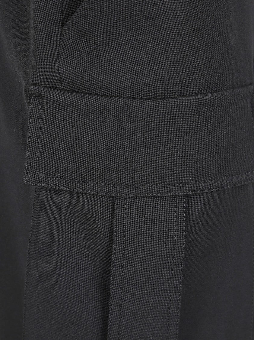Balmain Tapered High-Waist Trousers With Structured Cargo Pockets