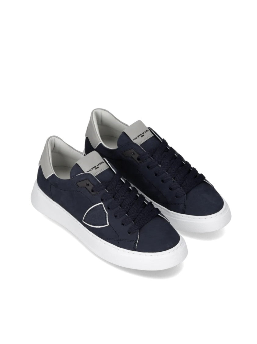 Philippe Model Navy Nubuck Low-Top Sneakers