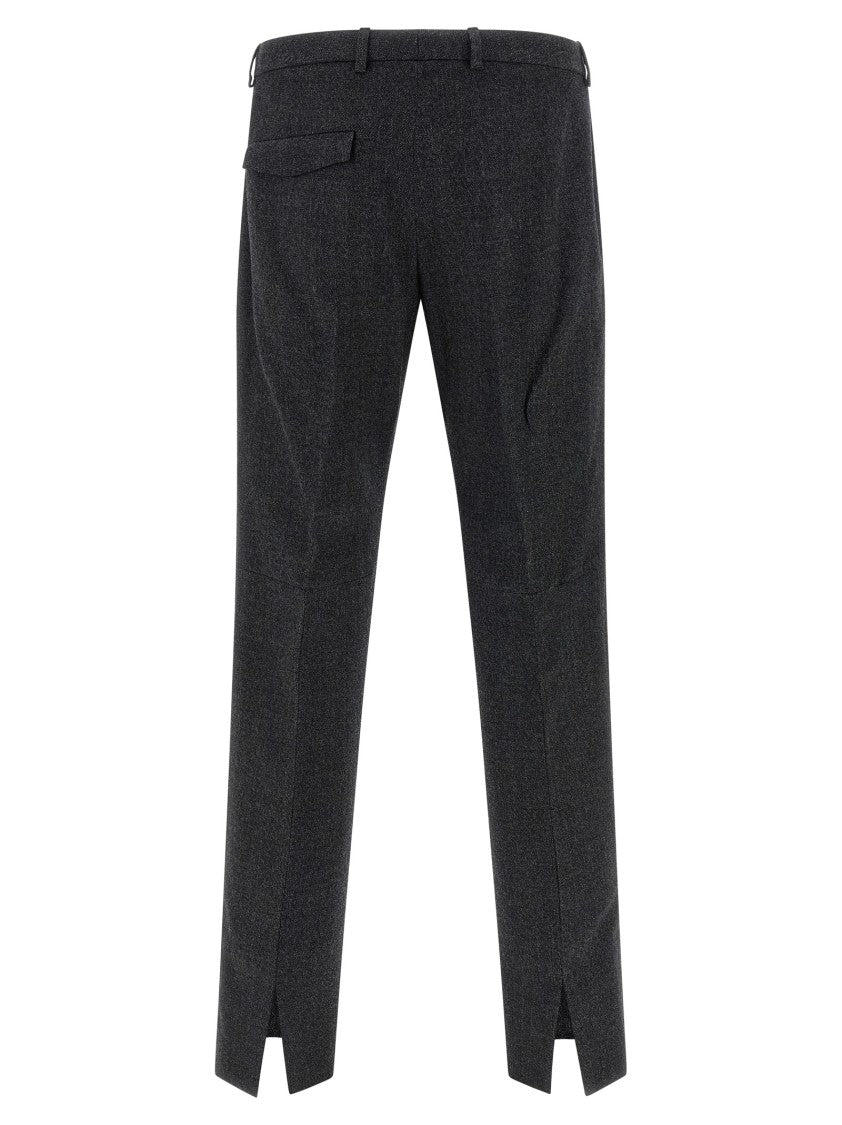 Gucci Wool Mouliné Fabric Tailored Trousers With Straight Leg And Back Slit