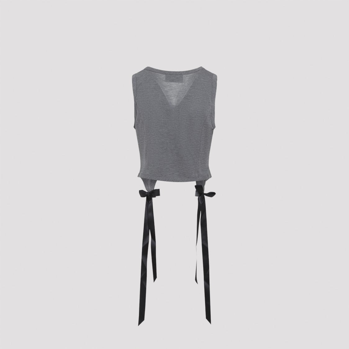 Simone Rocha Grey Cotton Easy Tank Top With Bow Tails