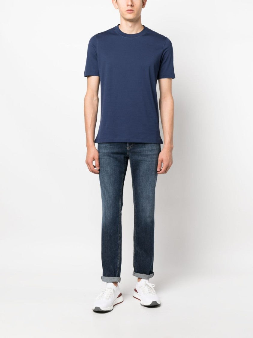 Brunello Cucinelli Blue Mid-Rise Denim Five-Pocket Jeans