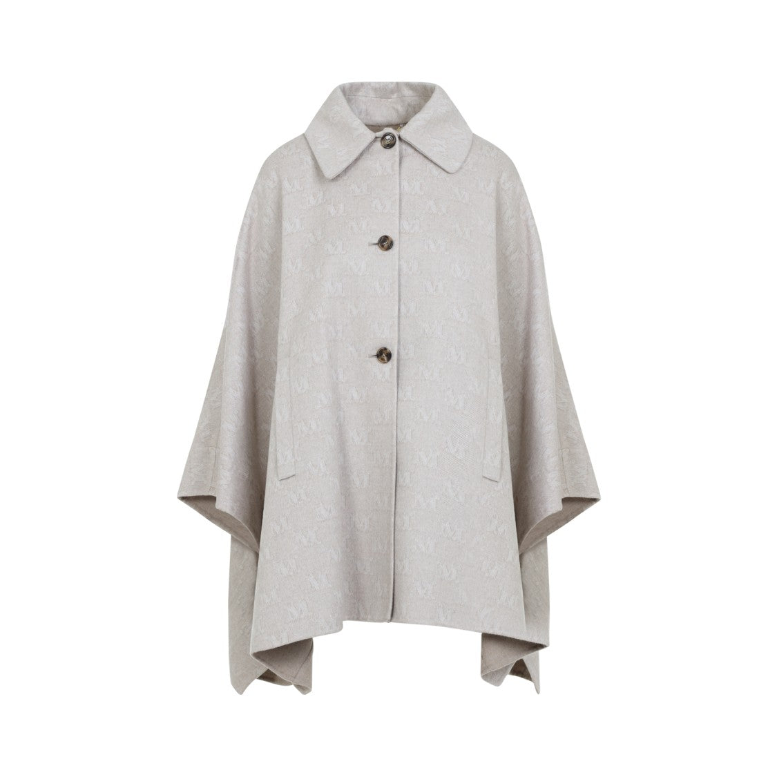 Max Mara Relaxed Silhouette Cape Coat With Embossed Pattern