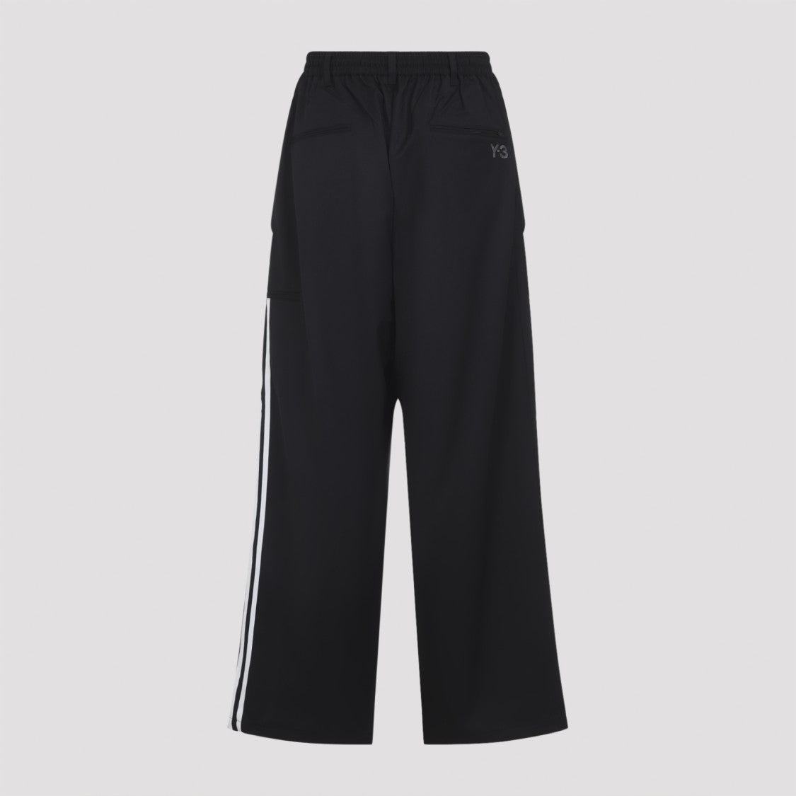 Y-3 Wide Leg Black Pants With Elastic Waistband
