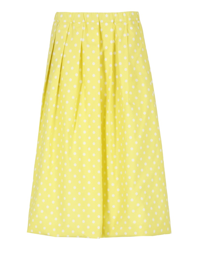 Fabiana Filippi Pleated Cotton Skirt With Contrasting Polka Dots