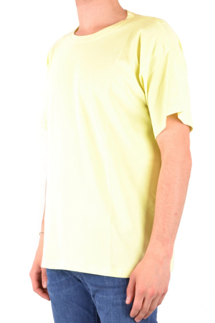 Laneus Yellow Relaxed Fit Cotton T-Shirt