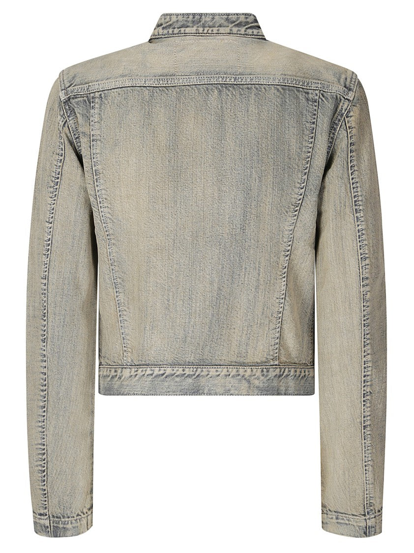 Diesel Faded Denim Jacket With Stand Collar
