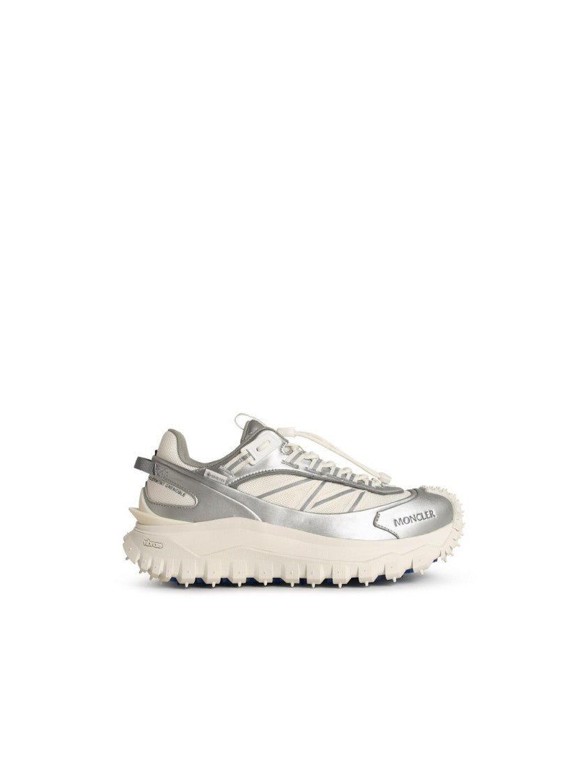 Moncler Trailgrip Gtx' Silver Leather Blend Sneakers