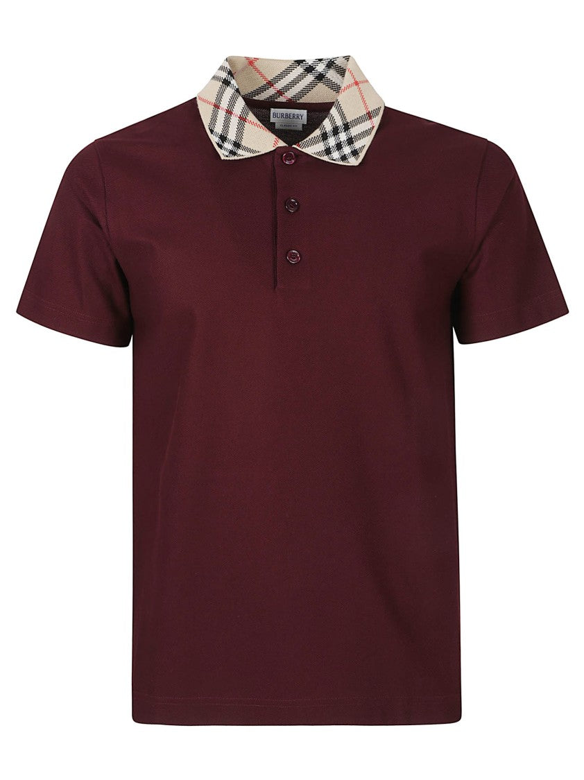 Burberry Cotton Pique Check Polo Shirt