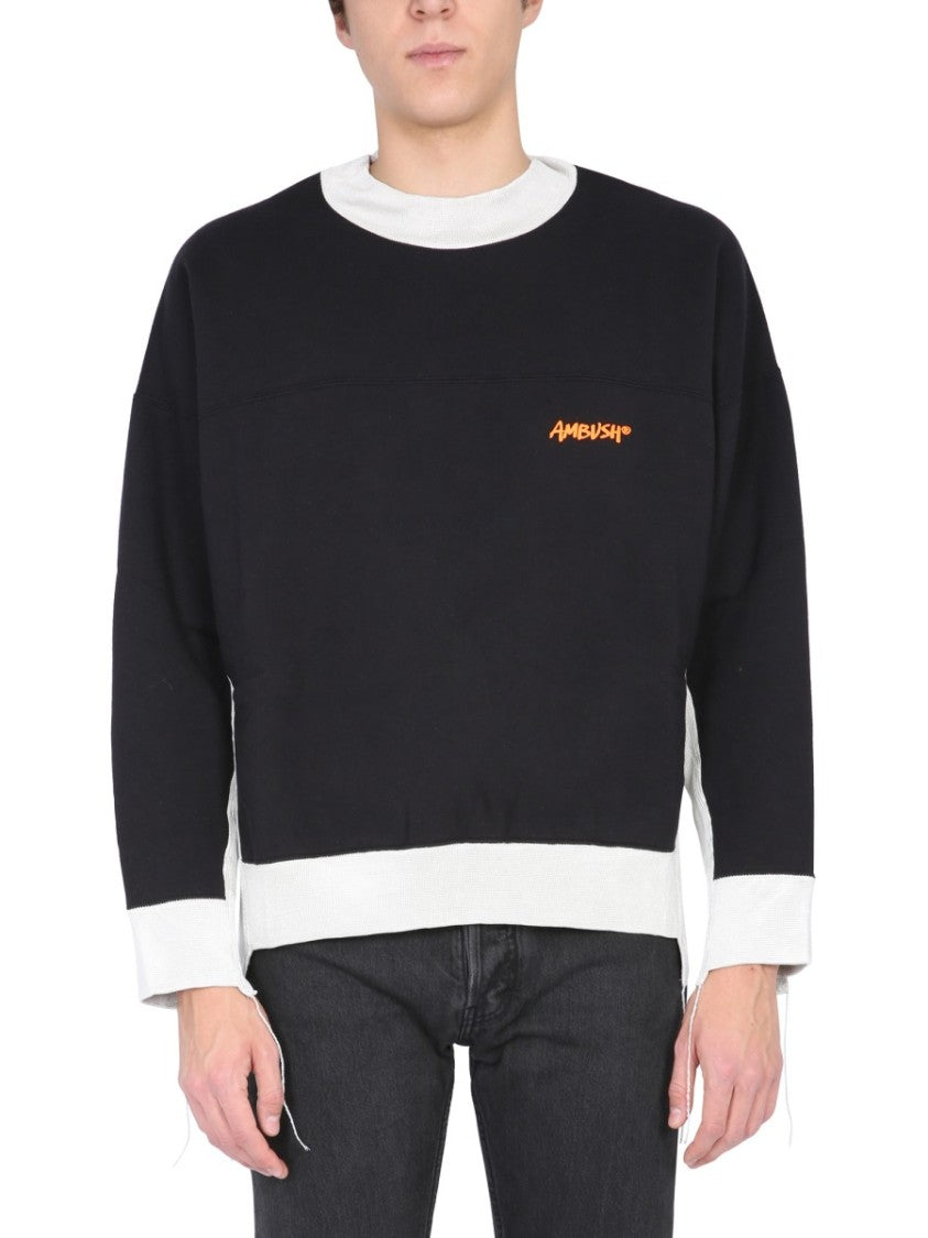 Ambush Relaxed Fit Black Crew Neck Sweatshirt
