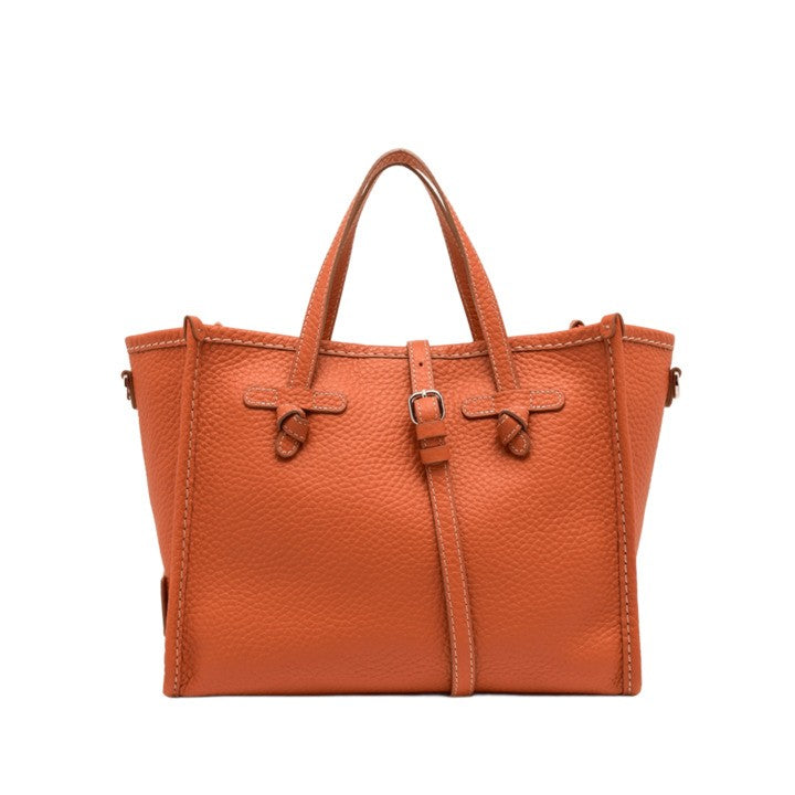 Marcella Coral Leather Handbag With Magnetic Closure