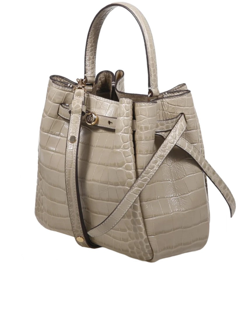 Tory Burch Crocodile-Embossed Leather Romy Bucket Bag