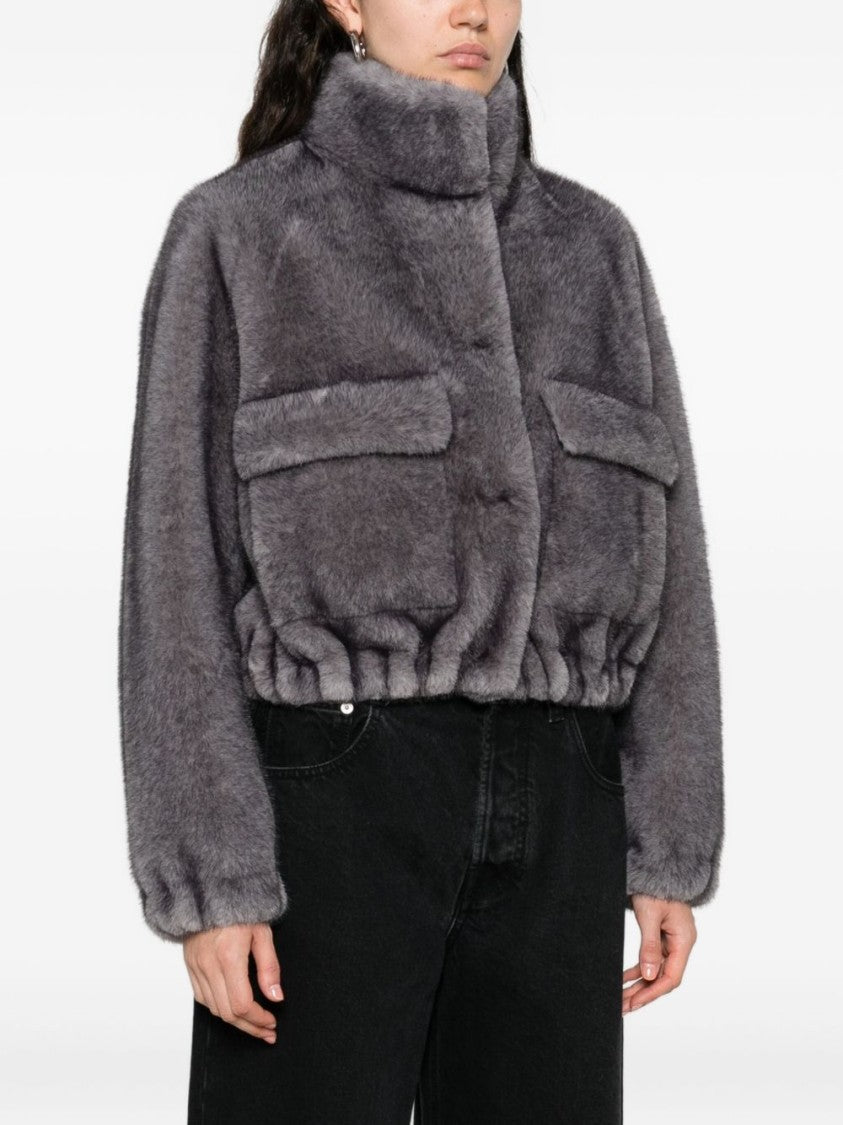 Valentini 1972 Cropped Plush Faux Fur Coat