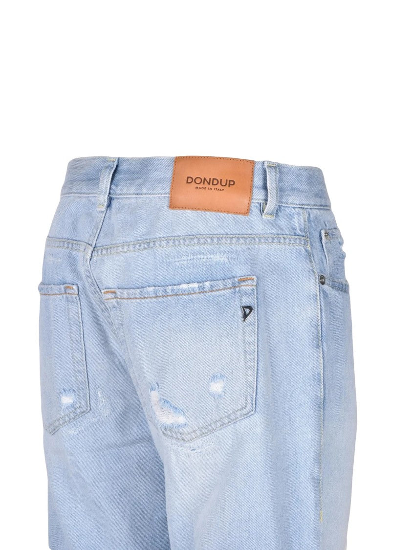 Dondup Mila Light Blue Tapered-Leg Distressed Jeans