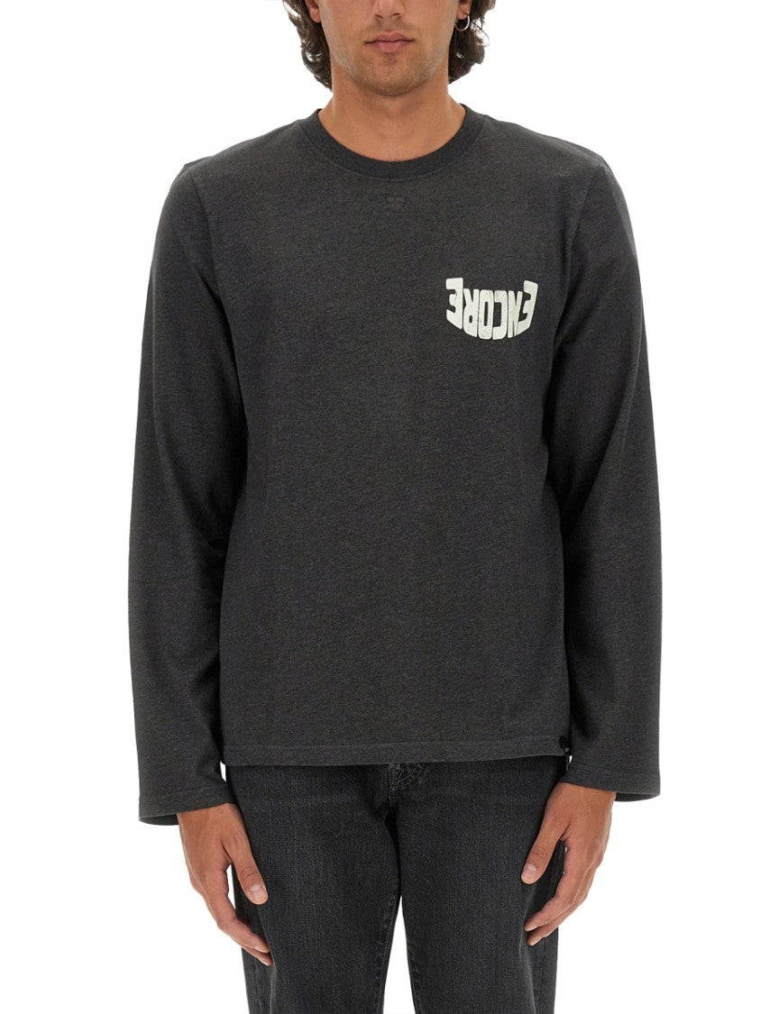 Courrèges Logo-Embellished Grey Regular Fit T-Shirt