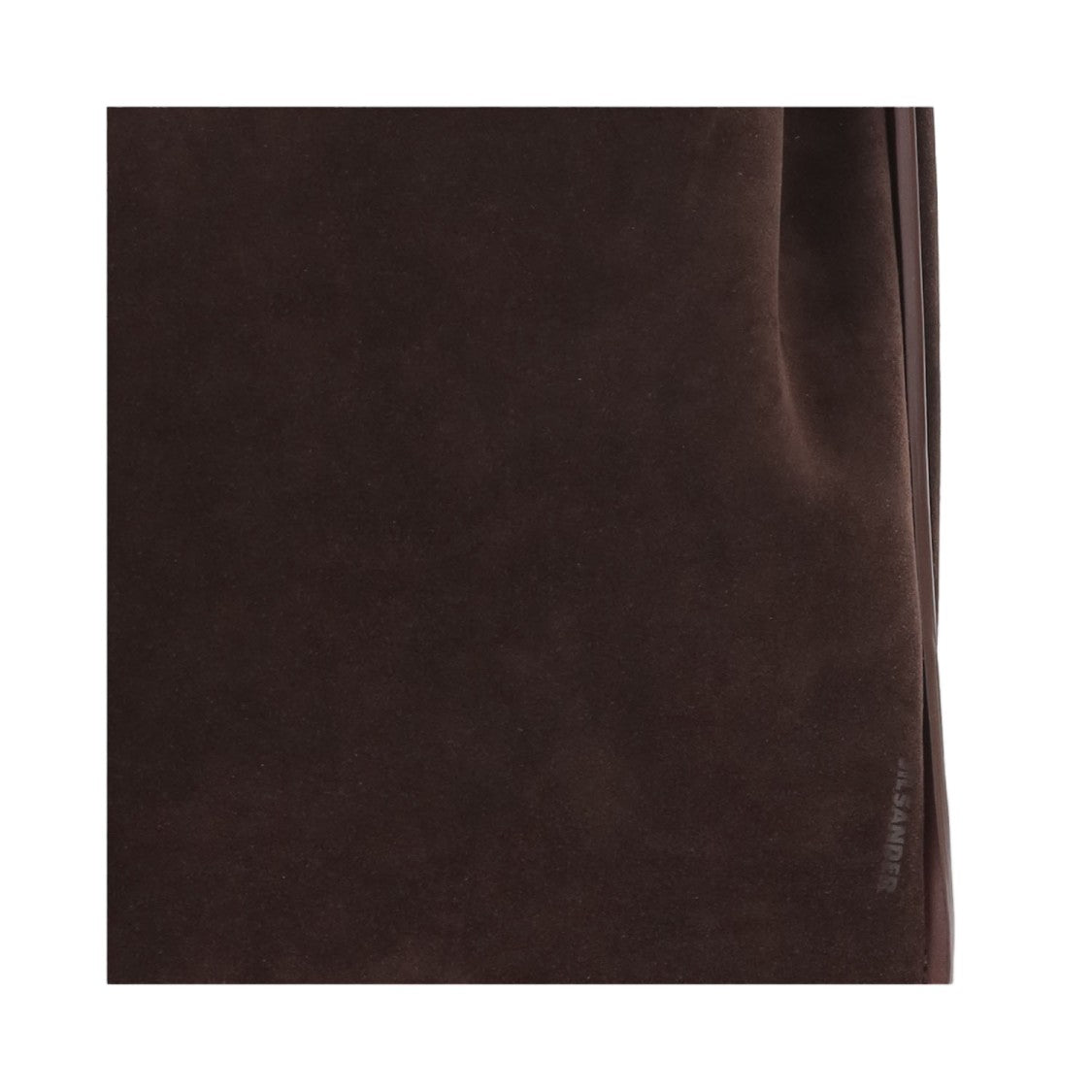 Jil Sander Brown Structured Top Handle Suede Shoulder Bag